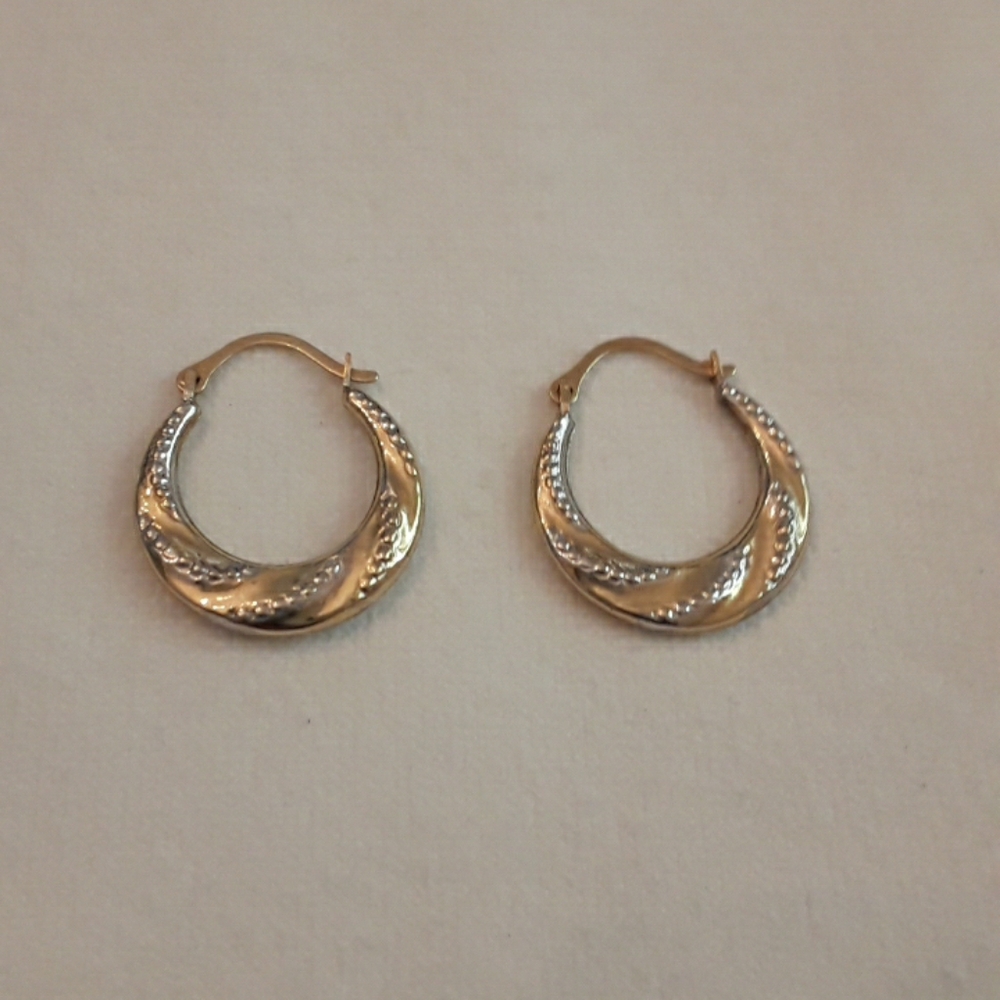 Gold-Tone 10K Twisted Hoop Earrings